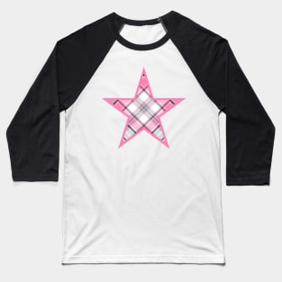 Star with pink plaid Baseball T-Shirt